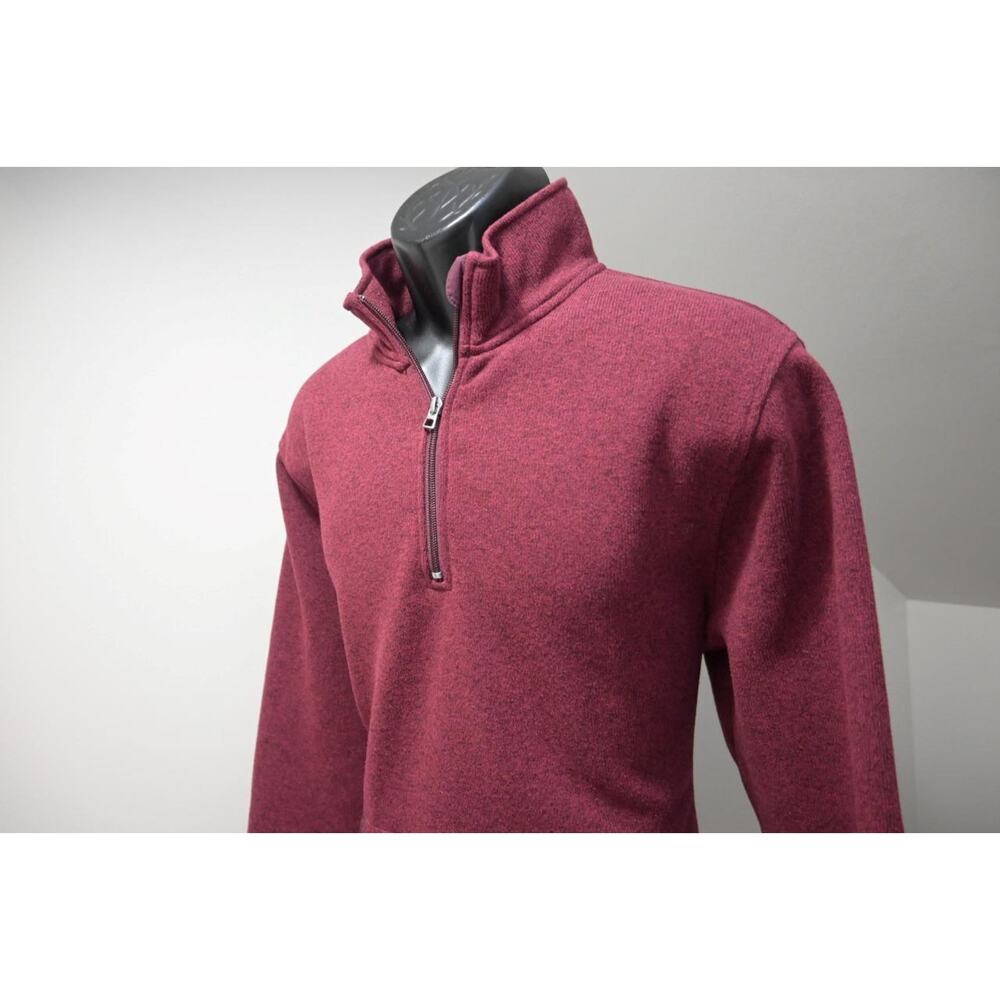 J Crew Mercantile‎ 1/4 Zip Fleece Sweater Burgundy Casual Prep Mens Size XL